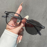 Lunettes de vue photochromiques anti-lumière bleue à monture intégrale vintage avec verres en PC, design simple pour visages ronds, adultes