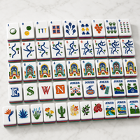 Set Mahjong Bertema Golf 31.5X23X16Mm Akrilik 4 Lapis, 160 Buah Ubin Mahjong Amerika 8 Joker, Tersedia Pengiriman Cepat