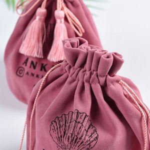 Pochette Cadeau Ronde en Velours avec Cordon de Serrage, Sac à Bijoux en Velours à Pompon, Emballage pour Bougie en Pot Parfumée - Product Image 5