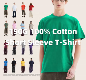 T-shirt vierge uni en gros 100% Coton 150 g/m² Unisexe Été Anti-rétrécissement Anti-boulochage Personnalisable - Product Image 3
