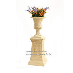 Columna de pilar de plástico decorativo para jardín al aire libre de estilo romano blanco para maceta de florero - Product Image 6