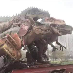 热卖游乐园主题公园3d侏罗纪现实恐龙模型城市公园恐龙骑行
