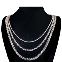 Collier Tennis en Argent 925 Prix Usine avec Moissanite VVS 3mm-6mm Bijoux Moissanite