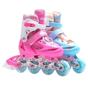 أحذية تزلج دوارة وامضة للبيع المباشر وردية 85A أربع عجلات أحذية تزلج للفتيات