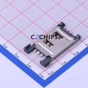 SIM-011T-R6 SIM Card Connector SMD Connector Flip Cover Type Mini SIM Card Card Holder 2.5mm - Product Image 1