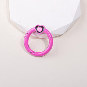 2025 nouvelle goutte peinture à l'huile en alliage de Zinc amour anneau printemps anneau bricolage téléphone portable chaîne porte-clés sac accessoires - Product Image 3