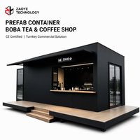 Café en conteneur de 20 pieds, magasin temporaire et préfabriqué en conteneur, espace commercial modulaire, stand extérieur portable