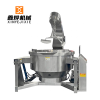 Cuiseur planétaire industriel avec agitation par raclette et décharge inclinable pour base de fondue