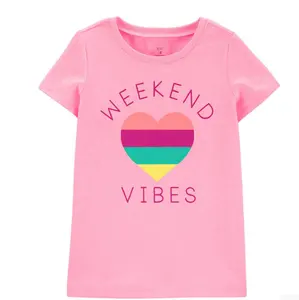 2023 fashion cotton soft sublimation print girls clothing children clothing knitting little sweet teen girl children t shirts