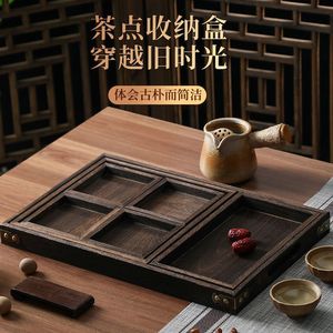 Plateau de service au design rustique et créatif de style chinois moderne pour la maison, les goûters, les desserts et les fruits - Product Image 4