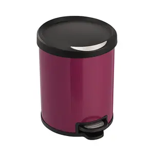 bathroom pedal bin plastic cover 5L 12L stainless steel waste can dustbin with soft close