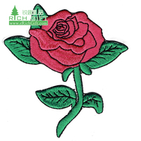 Badges brodés tissés personnalisés Patch emblème fleur patchs de broderie personnalisés avec décoration de perles