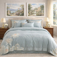 Parure de lit 4 pièces imprimée feuilles blanches, personnalisable, drap-housse, housse de couette, drap plat, toutes saisons, universelle, 1,8 m, 2,2 m