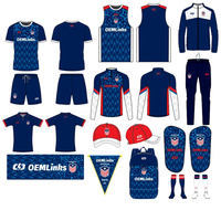 Jersey Sepak Bola Kustom Cepat Kering Profesional Unisex Semua Musim Set Satu Potong Layanan OEM Bahan 100% Poliester