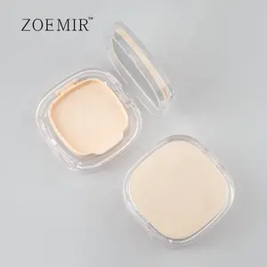 Custom Press Powder Cosmetic Dese Lucht Kussen Foundation Case Roze Vierkante Luxe Lege Make Make Compact Behuize Met Spiegel