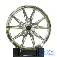 Rines KBKB R2 Forjados Cóncavos Multirradio de Primera Calidad, Acabado Dorado Brillante Pulido a Espejo, Aleación de Aluminio para Audi y Tesla