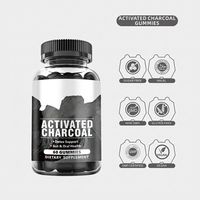 HDK OEM ODM Gommes au charbon actif de coque de noix de coco, soutien détoxifiant, végétalien, sans sucre, pour la santé digestive et orale, supplément de nettoyage intestinal