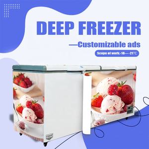 מקפיא אופקית דלתות זכוכית סופרמרקט בשר קפוא מקרר חזה עמוק מקפיא אופקי לגלידה - Product Image 5