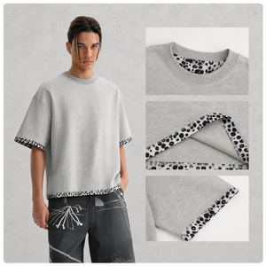 Camiseta con Gráfico Personalizado, 300GSM, Algodón Grueso, Lavado Desgastado, Hombros Caídos, Corte Cuadrado, Estampado, para Hombre - Product Image 2