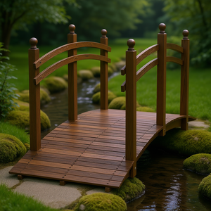 Puente de Jardín Arqueado de Madera de Abeto de 7.5 pies para Césped, Paisajismo y Terrazas - Product Image 2