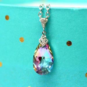 Set di gioielli colorati per donna, collana con goccia d'acqua, orecchini, regalo - Product Image 4