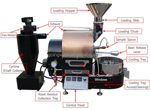 เครื่องคั่วกาแฟอัตโนมัติขนาด 1 กก. เครื่องคั่วกาแฟขนาดเล็กแบบใช้แก๊สในครัวเรือน ความจุ 1 กก. พร้อมระบบลมร้อนสำหรับคั่วเมล็ดกาแฟ มีจำหน่าย - Product Image 2
