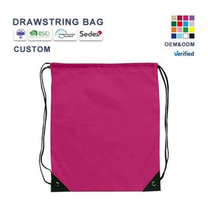 Factory Custom Logo / Size / Color 210D Polyester Shopping <b>Drawstring</b> Bag Cheap Draw String Bags Sport Gym Color <b>Drawstring</b> Bag - Product Image 1