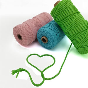 2026 nuevo KJ Okay Cordón <span class=keywords><strong>de</strong></span> macramé 3mm 4 hebras cuerda <span class=keywords><strong>de</strong></span> algodón <span class=keywords><strong>de</strong></span> colores para DIY tapiz bolsa <span class=keywords><strong>de</strong></span> cuerda trenzado personalizado artesanía Natural trenzada - Product Image 1