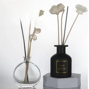 Kapalı aroma yayan aromaterapi şişeleri için dekoratif cam şişe reed difüzör kamış difüzör cam şişe