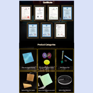<span class=keywords><strong>Filtre</strong></span> en verre bleu personnalisé 200NM-1100NM pour tiges de guidage de lumière, résistant à la chaleur, pour instruments optiques - Product Image 4