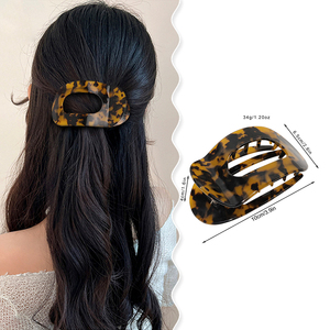 Pinza de pelo redonda y plana de ácido acético para niña, pinza de pelo de Pvc colorida redonda plana, pinzas de pelo flexibles de acetato, venta al por mayor - Product Image 2