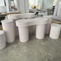 Décoration personnalisée de fête de mariage, de festival, table à dessert, support pour gâteau, socle rond coloré en pvc ondulé