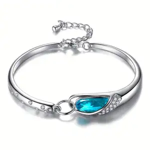 Умный браслет из сплава стекла, модный браслет с голубым небом, дизайнерский браслет, браслет с австрийскими кристаллами