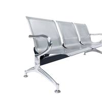 Chaise d'attente d'aéroport à cadre métallique pour espace public Acier inoxydable 1,2 mm Poutre Chaise d'attente publique confortable