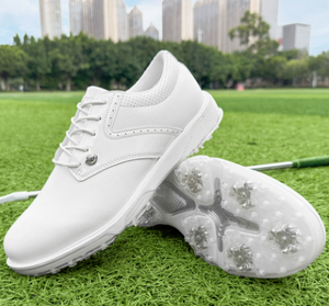 Zapatos de golf blancos para hombre, zapatillas con tacos fijos, antideslizantes, transpirables, calzado ligero para campo de golf - Product Image 6