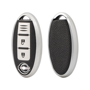 Housse de protection pour clé de voiture en cuir TPU pour NS 2017 2018 Qashqai Skyline <span class=keywords><strong>Juke</strong></span> Alissa X-trail Télécommande sans clé <span class=keywords><strong>Porte</strong></span>-clés protégé - Product Image 2
