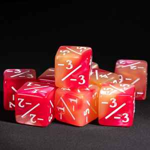 Dados de Conteo FACCUB Hechos a Mano, Ecológicos y Duraderos, de 16 mm, Seis Caras, D6, Patrón de Perla Marrón-Rosa, Acrílico para Juegos de Rol de Mesa Casuales - Product Image 4