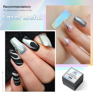 Cat kuku Gel metalik Laser Super 5g, cat kuku efek cermin holografik krom, hologram 5ml, cat kuku, lukisan metalik - Product Image 6