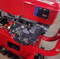 Mini cultivador agrícola con motor diésel de 9HP, modelo Small180E, con orugas de cadena única y rieles, tractor de arrastre para labranza de tierras.