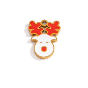 จี้ห้อยคอธีมคริสต์มาส สแตนเลสสตีล สีทอง 18K อุปกรณ์ทำเครื่องประดับ DIY ของขวัญสำหรับทุกเพศ - Product Image 4