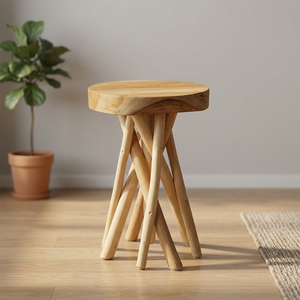 Minimalist Modern Teak Branch Handmade Mini <b>Stool</b> Natural for Outdoor Furniture and Decoration Park Villa Multi-Function - Product Image 3
