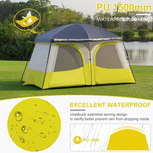 Carpa de Camping OEM para 3-4 Personas con Vestíbulo Extendido, Resistente a la Intemperie, Ventanas de Malla Transpirable, Impermeable, para Exteriores - Product Image 2