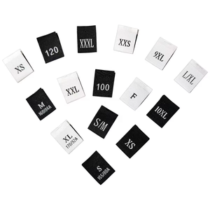 Etiqueta de tamaño de ropa Etiqueta de cuello Inventario Patrón cuadrado Tipo de tejido Lavable y pliegue central Marcado de código de impresión para prendas - Product Image 5