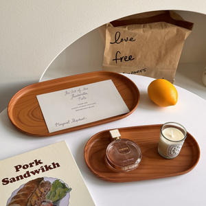 NEWELL Plateau de service Plats peu profonds Plateau de service en bois pour les fêtes Plateau de table à thé et à café - Product Image 6