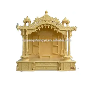 Factory direct temple worship indoor Hand Carved Egyptian Beige Marble Indian Mandir Temple For Home Using
