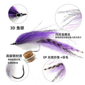 Nouvelle ligne de pêche à la <span class=keywords><strong>mouche</strong></span> en fibre soyeuse EP, hameçon Aberdeen pour la pêche en eau douce, brochet, truite, streamer en eau salée pour la pêche en eau douce - Product Image 2