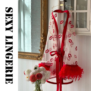 Lencerí<span class=keywords><strong>a</strong></span> Erótica de Alta Gama YILIMI, Ropa Interior Roja Transparente con Bordado de Encaje, Camisón Sexy para Mujer, Tejido Ligero con Control de Figura - Product Image 6