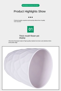 Vente en gros de pots d'orchidées en céramique et plastique plaqués or, grands pots de fleurs design, jardinières pour la maison, la décoration et le bureau, le jardin et l'extérieur - Product Image 2