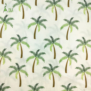 Pohon kelapa kecil lucu dicetak ringan lembut bernapas kain katun 100% untuk garmen anak-anak - Product Image 6