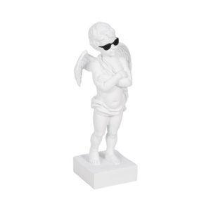 Statuetta d'Angelo Contemporanea con Occhiali da Sole, Ornamento in Resina per Arredamento Casa, Bagno, Ufficio, Soggiorno - Product Image 2